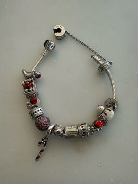 Pandora Christmas Sterling Charm Bracelet with Red Accents